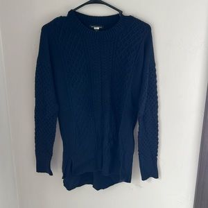 Navy Blue Cable Knit Sweater